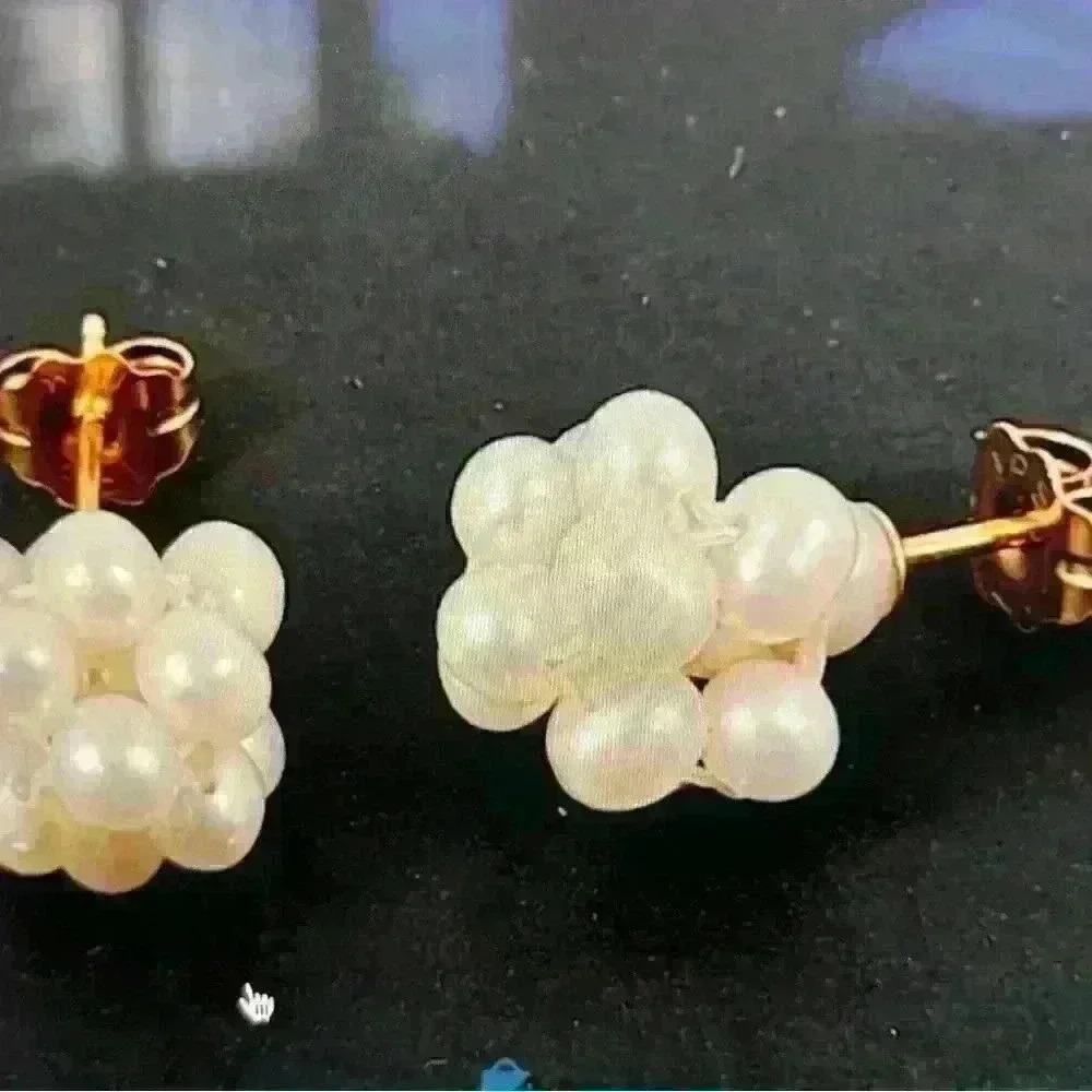 14k gold pearl earrings